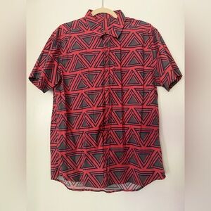 Geometric Red Men's Shirt